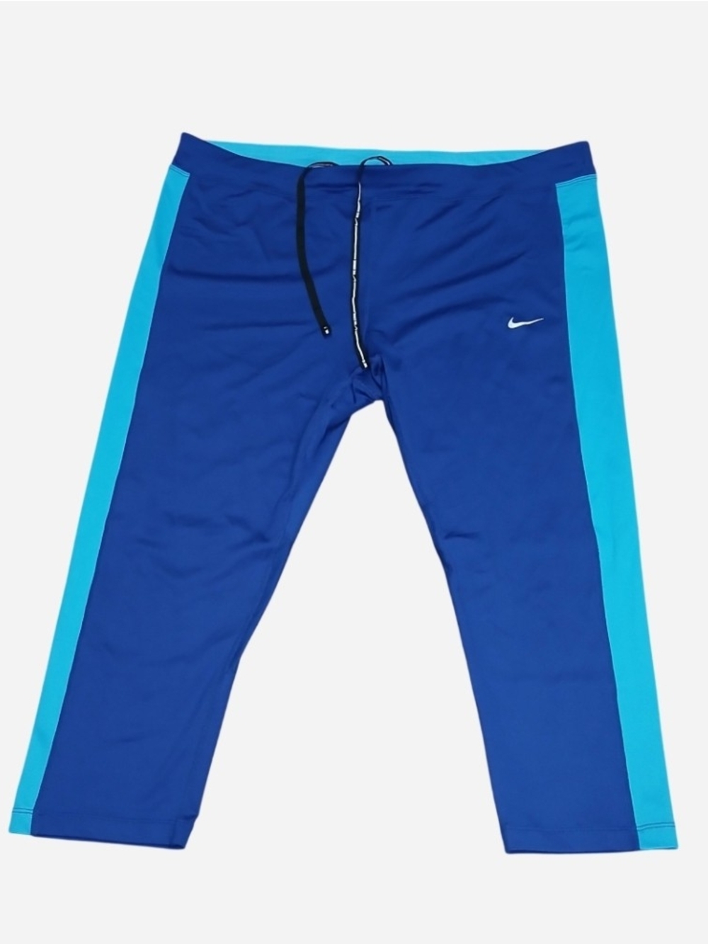 Nike Women's Royal Blue and Aqua Workout Capris with White Swoosh - Picture 7 of 7